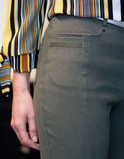 Christine Laure Slims|Pantalons*Pantalon 7/8e coton kaki