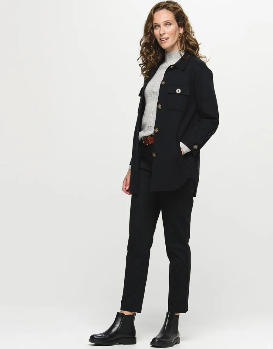 Christine Laure Ajustés|Pantalons*Pantalon 7/8e noir motifs