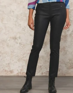 Christine Laure Ajustés|Pantalons*Pantalon enduit noir