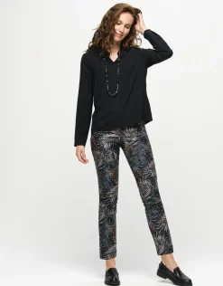 Christine Laure Ajustés|Slims*Pantalon imprimé feuilles