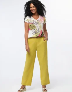 Christine Laure Larges|Pantalons*Pantalon lin vert 7/8ème