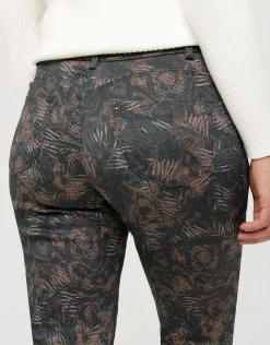 Christine Laure Ajustés|Pantalons*Pantalon marron motifs