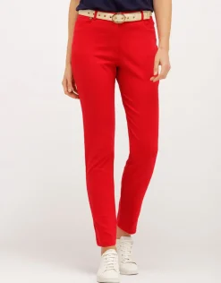 Christine Laure Ajustés|Slims*Pantalon 7/8ème rouge