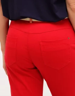 Christine Laure Ajustés|Slims*Pantalon 7/8ème rouge