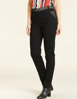 Christine Laure Ajustés|Pantalons*Pantalon noir chevrons