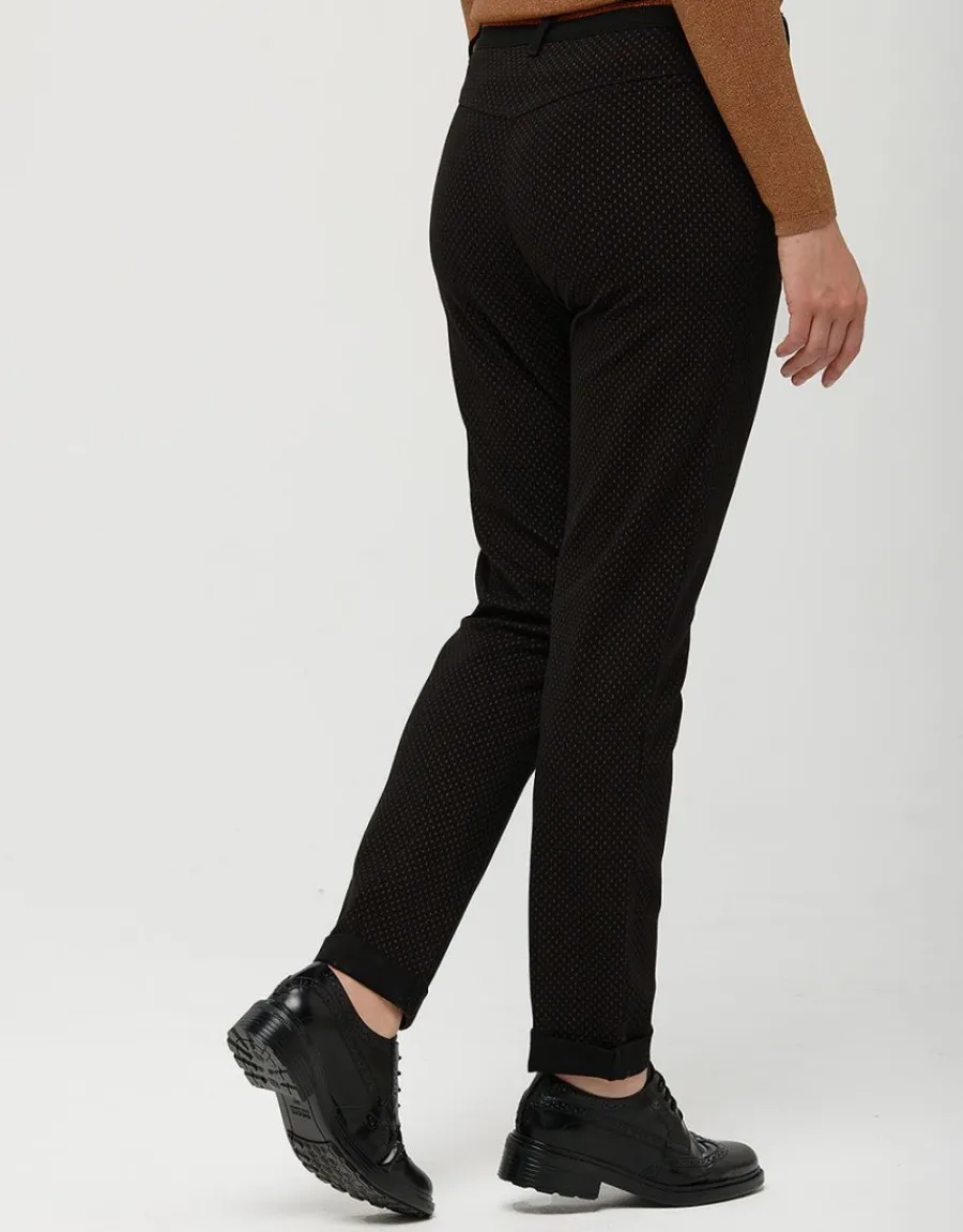 Christine Laure Droits|Pantalons*Pantalon noir motifs 7/8e
