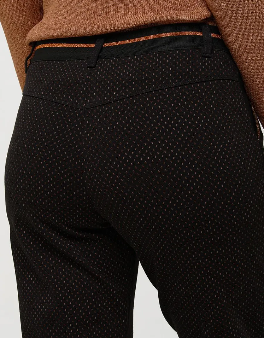 Christine Laure Droits|Pantalons*Pantalon noir motifs 7/8e