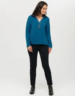 Christine Laure Ajustés|Slims*Pantalon slim motif bleu