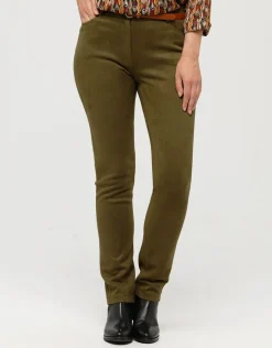 Christine Laure Slims|Pantalons*Pantalon suédine kaki