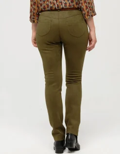 Christine Laure Slims|Pantalons*Pantalon suédine kaki