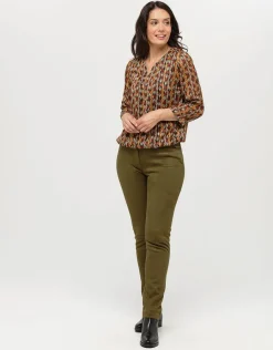 Christine Laure Slims|Pantalons*Pantalon suédine kaki