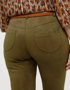Christine Laure Slims|Pantalons*Pantalon suédine kaki
