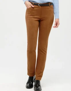 Christine Laure Slims|Pantalons*Pantalon suédine marron