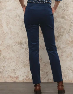 Christine Laure Droits|Pantalons*Pantalon velours bleu
