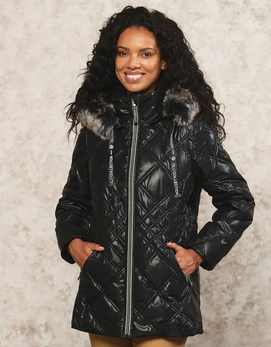 Christine Laure Doudounes|Parkas*Parka noire laquée