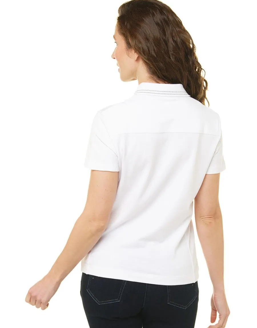 Christine Laure T-shirts|Hauts*Polo coton blanc