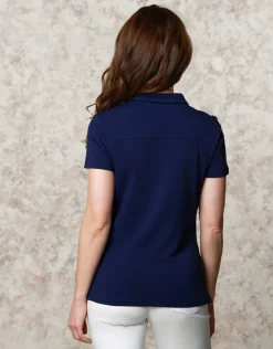 Christine Laure T-shirts|Hauts*Polo coton bleu marine