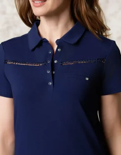Christine Laure T-shirts|Hauts*Polo coton bleu marine