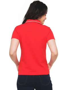 Christine Laure T-shirts|Hauts*Polo rouge coton