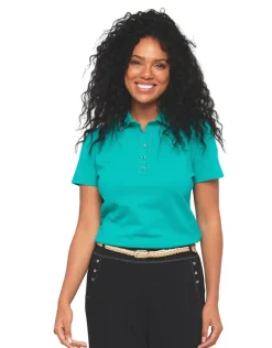 Christine Laure T-shirts|Hauts*Polo vert coton