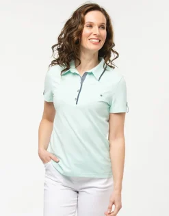 Christine Laure T-shirts|Hauts*Polo vert d'eau coton