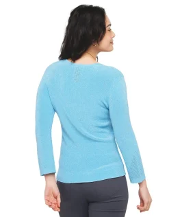 Christine Laure Pulls|Maille*Pull turquoise irisé