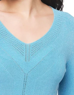 Christine Laure Pulls|Maille*Pull turquoise irisé