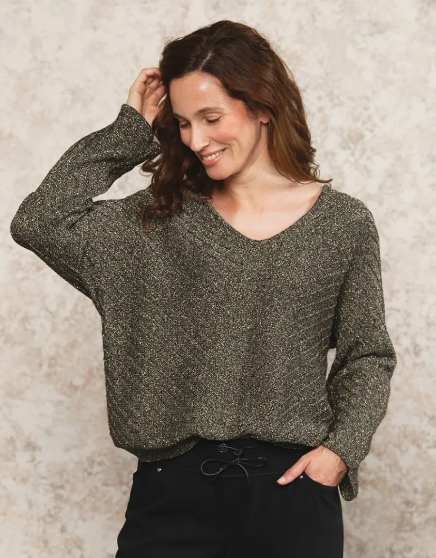 Christine Laure Pulls|Maille*Pull ample noir argenté