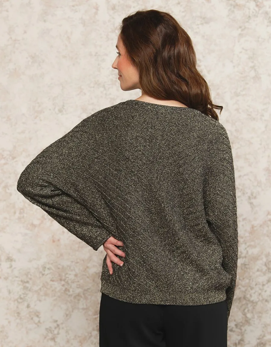 Christine Laure Pulls|Maille*Pull ample noir argenté