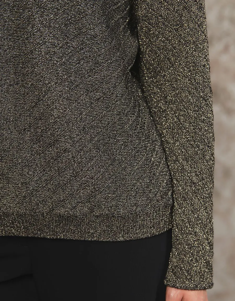 Christine Laure Pulls|Maille*Pull ample noir argenté