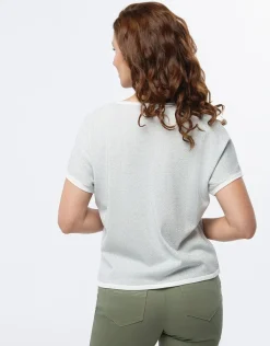 Christine Laure Pulls|Maille*Pull argent manche courte