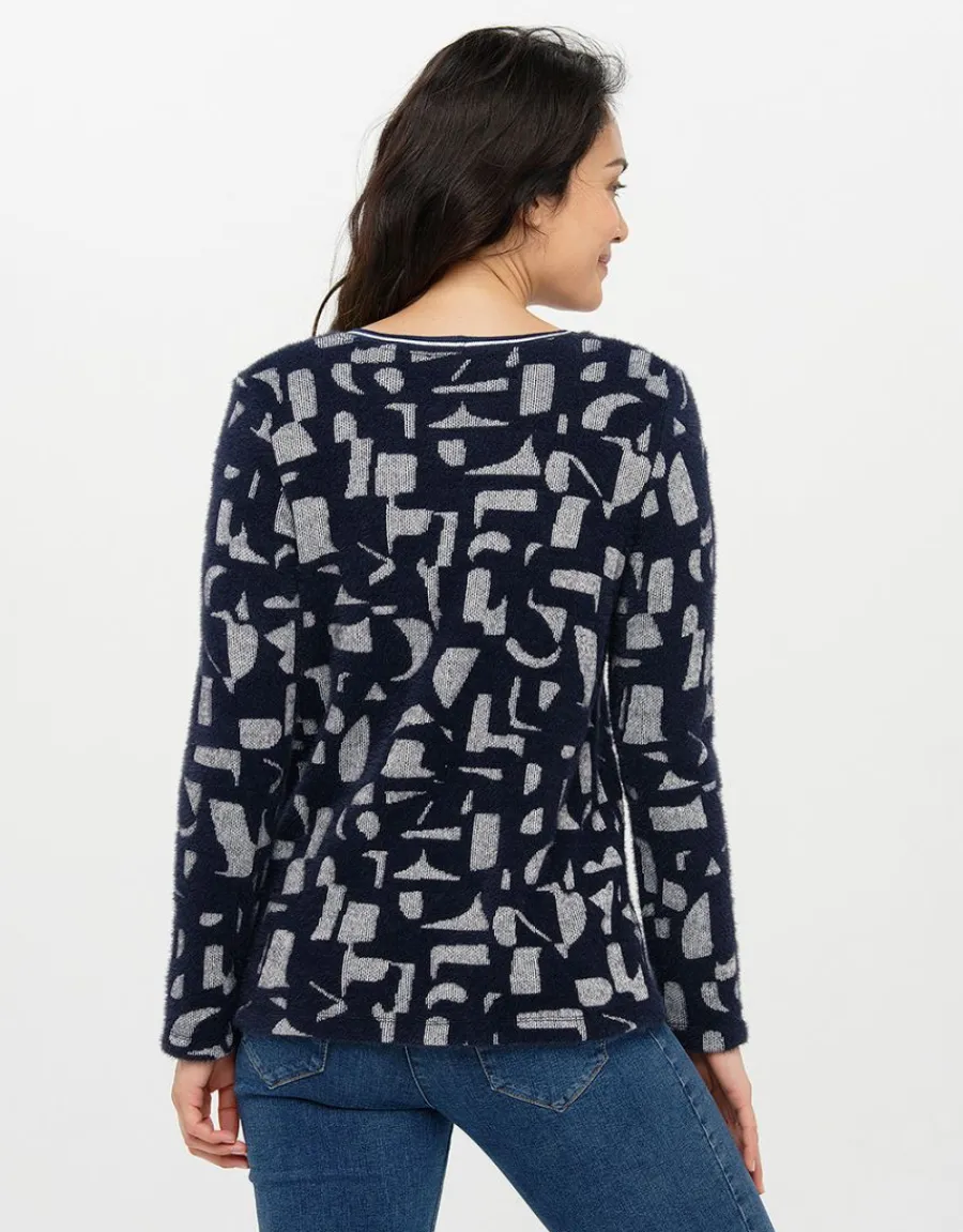 Christine Laure Pulls|Maille*Pull bicolore à motifs