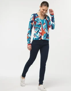 Christine Laure Pulls|Maille*Pull blanc à motifs