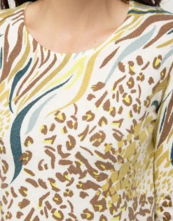 Christine Laure Pulls|Maille*Pull blanc à motifs