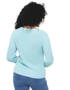 Christine Laure Pulls|Maille*Pull bleu ciel irisé