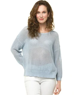 Christine Laure Pulls|Maille*Pull bleu clair irisé