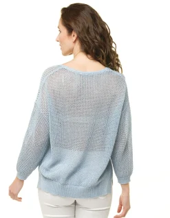 Christine Laure Pulls|Maille*Pull bleu clair irisé