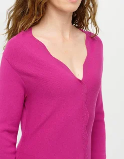Christine Laure Pulls|Maille*Pull cache coeur rose