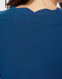 Christine Laure Pulls|Maille*Pull cache-coeur bleu