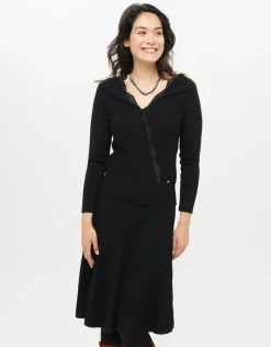 Christine Laure Pulls|Maille*Pull cache-coeur noir chi