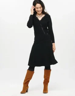 Christine Laure Pulls|Maille*Pull cache-coeur noir chi