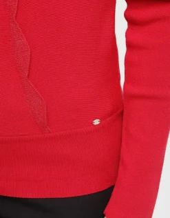 Christine Laure Pulls|Maille*Pull cache-coeur rouge