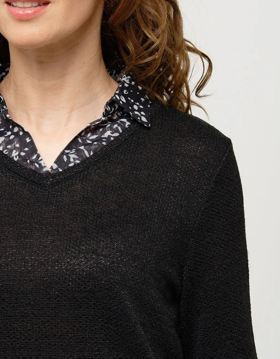 Christine Laure Maille|Pulls*Pull chemisier noir