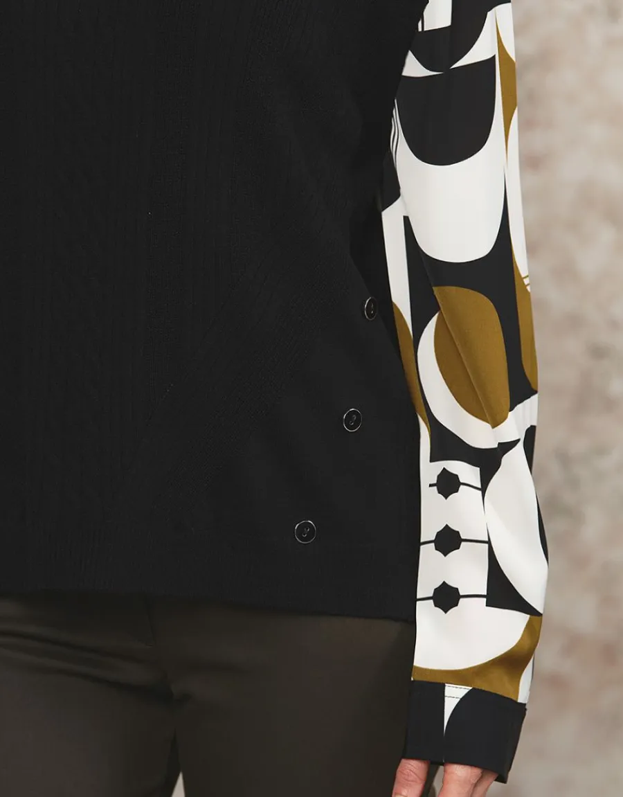 Christine Laure Pulls|Maille*Pull chemisier noir