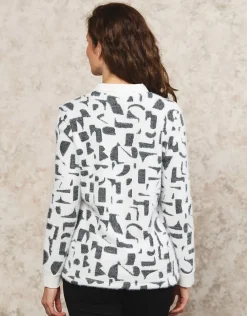 Christine Laure Pulls|Maille*Pull chemisier noir blanc