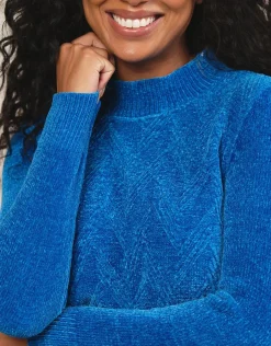 Christine Laure Pulls|Maille*Pull chenille bleu roi