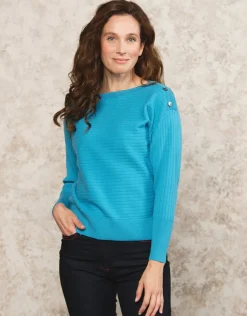 Christine Laure Pulls|Maille*Pull col bateau bleu