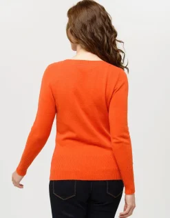Christine Laure Pulls|Maille*Pull col bateau orange