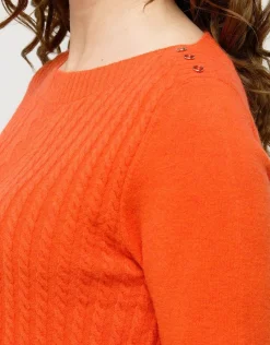 Christine Laure Pulls|Maille*Pull col bateau orange