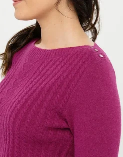 Christine Laure Pulls|Maille*Pull col bateau prune